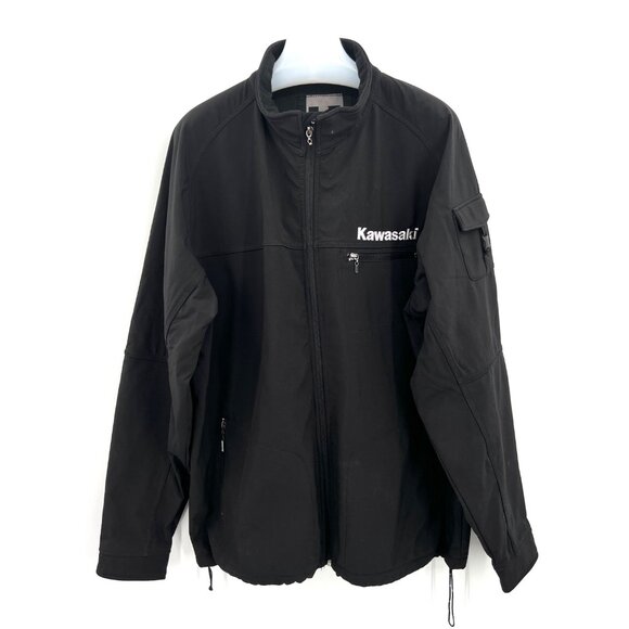 Kawasaki Soft Shell Men's Black Front Zip Jacket Size‎ XL - Picture 1 of 12